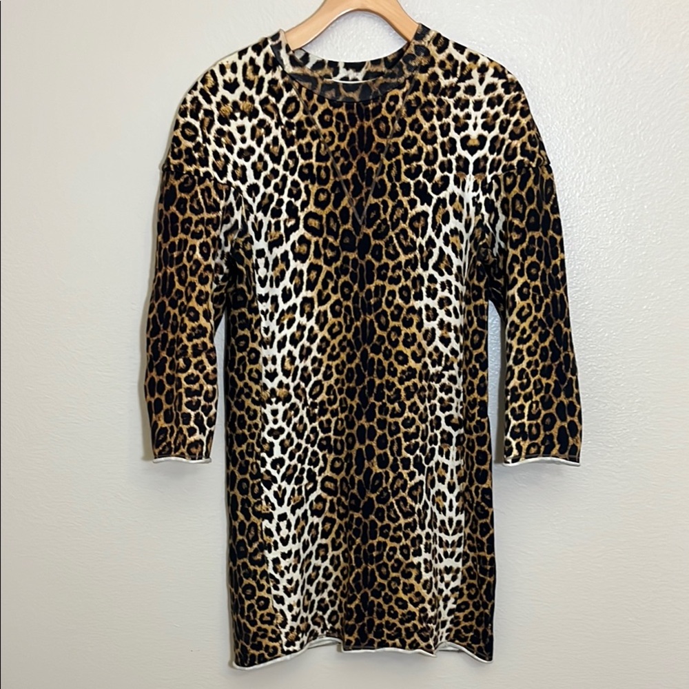 3.1 Phillip Lim Leopard Print Long Sleeve Dress